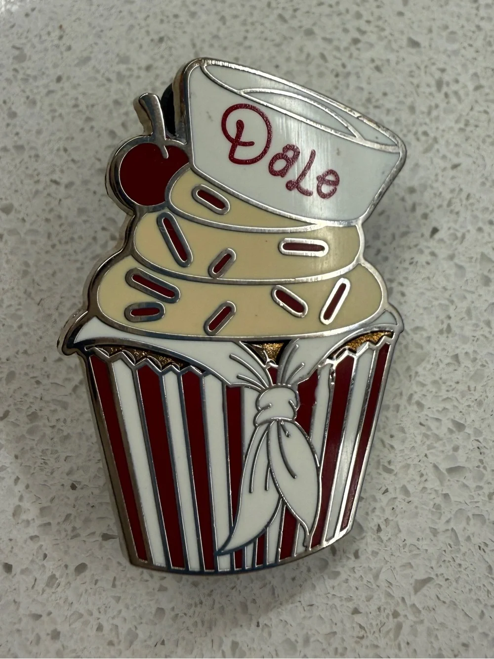 DISNEY Collectible Pin Dale Sailor Cupcake Enamel Pin in Red, White, Cream